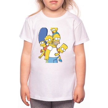 Tricou Fetita, The Simpsons, 100% Bumbac, Alb, W47 Tricou Fetita, The Simpsons, 100% Bumbac, Alb, W47