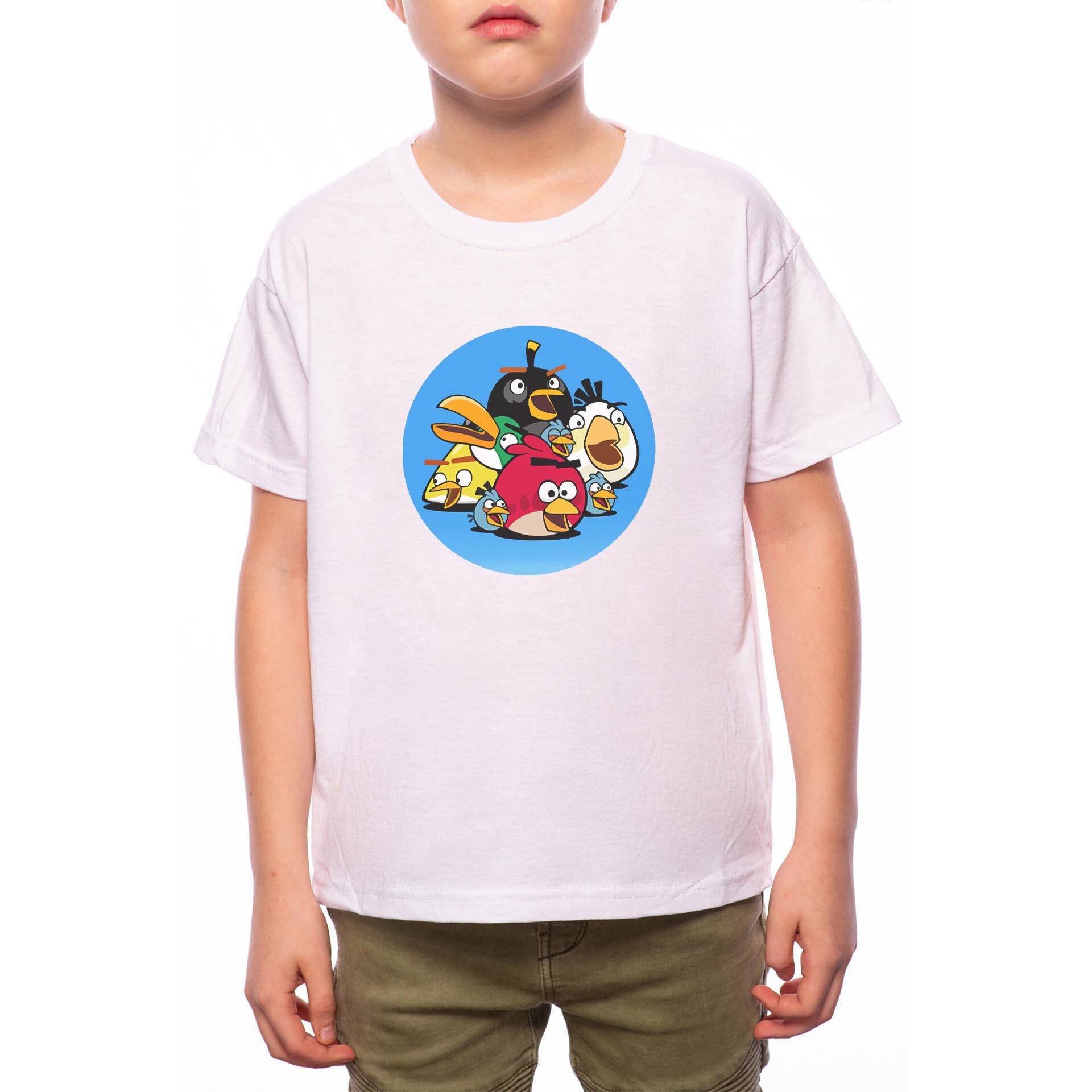 Tricou Baiat, Angry Birds, 100% Bumbac, Alb, W54