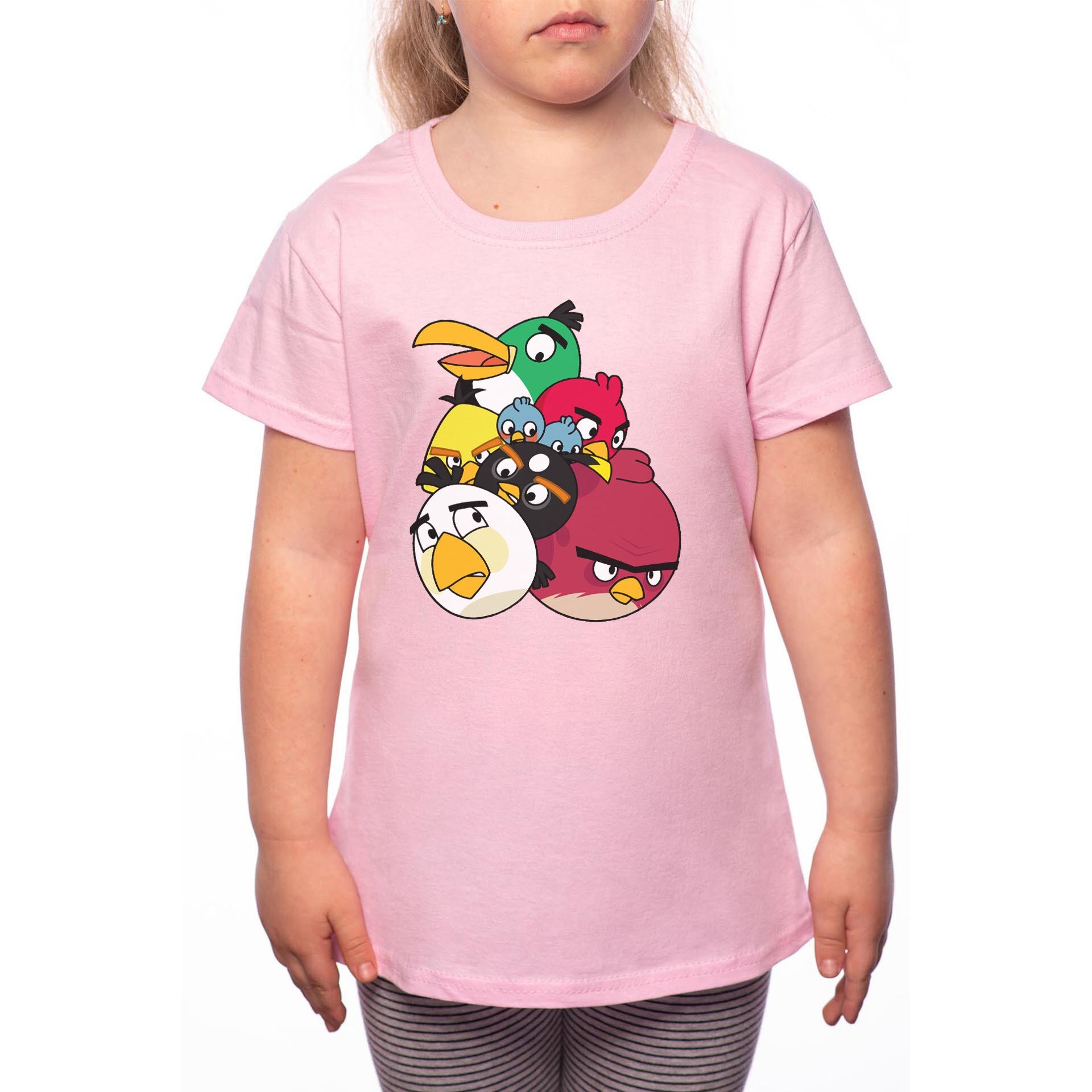 Tricou Fetita, Angry Birds, 100% Bumbac, Roz, P53