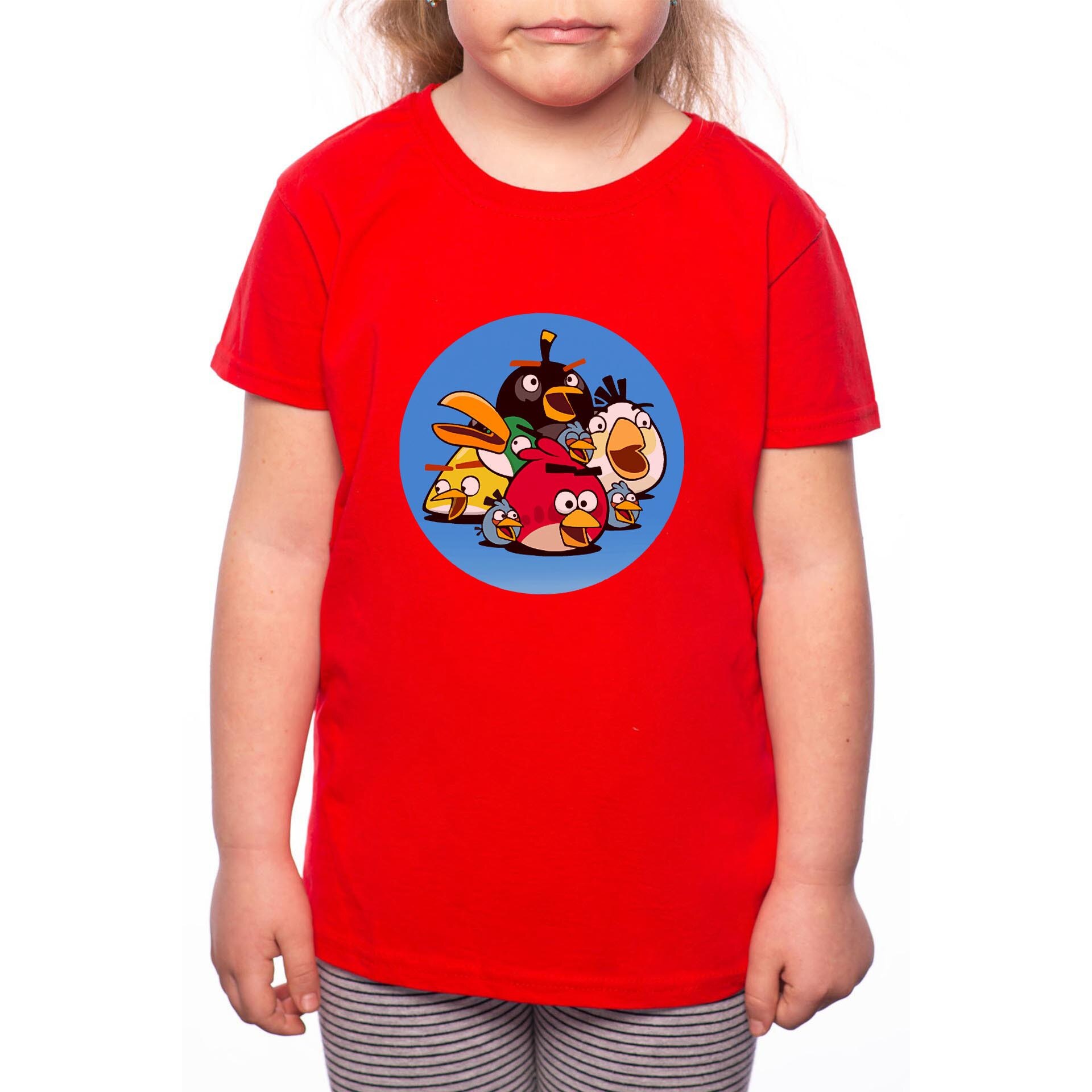 Tricou Fetita, Angry Birds, 100% Bumbac, Rosu, R54