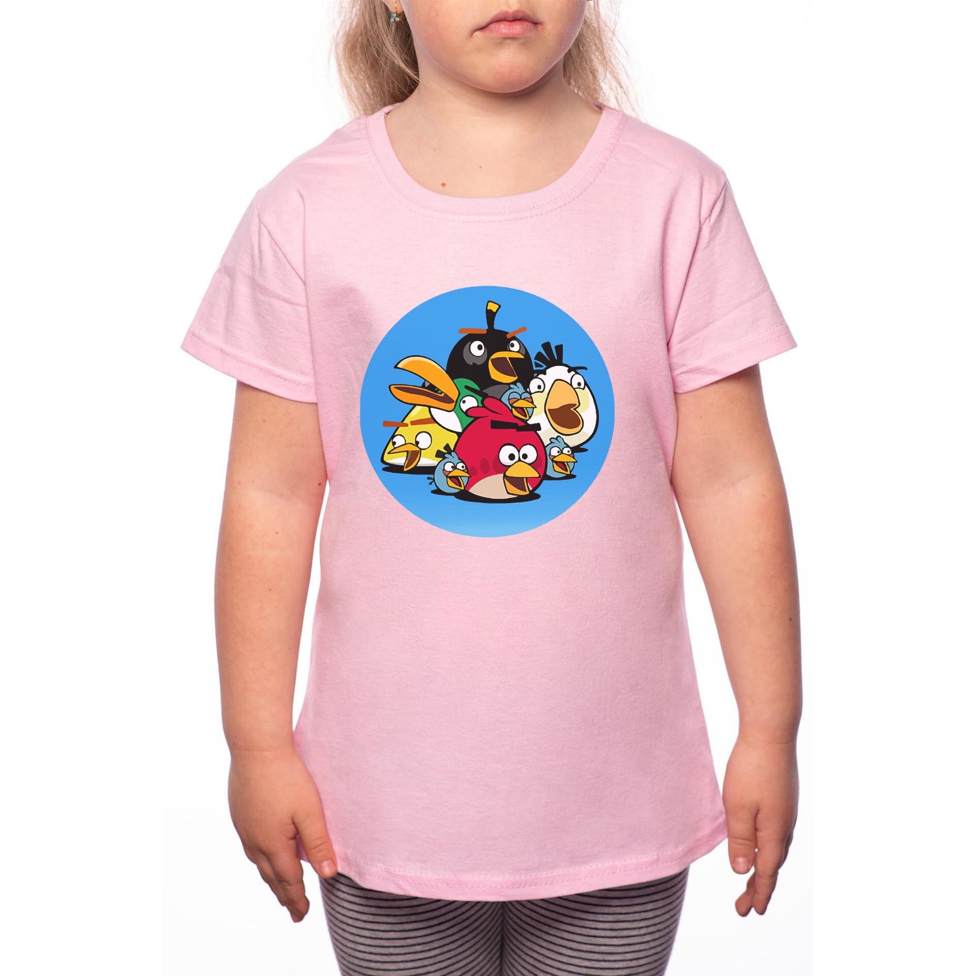 Tricou Fetita, Angry Birds, 100% Bumbac, Roz, P54