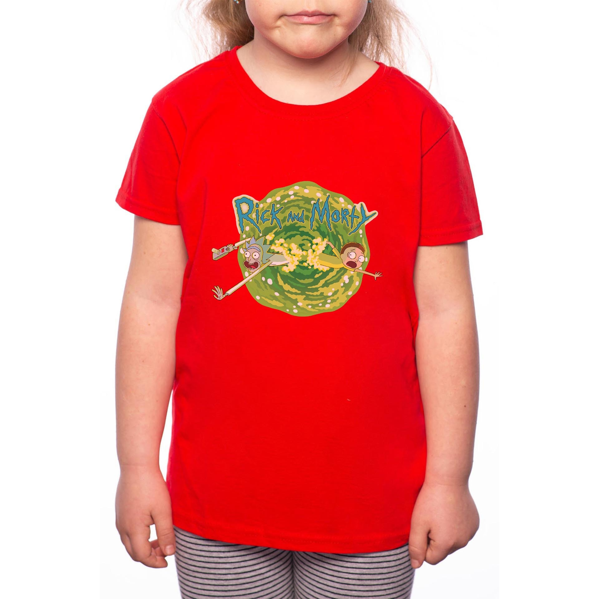 Tricou Fetita, Rick And Morty, 100% Bumbac, Rosu, R63