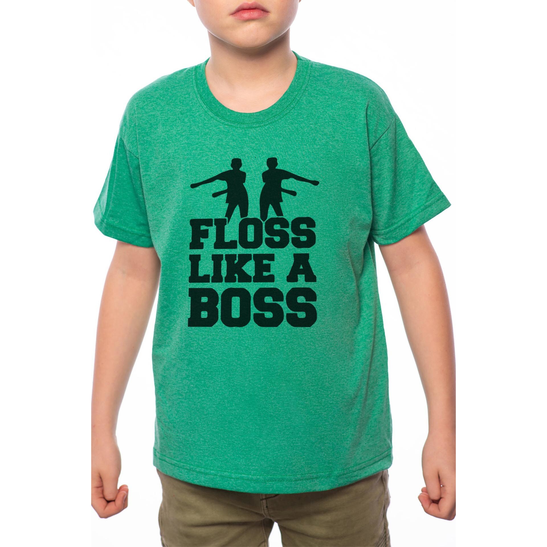 Tricou Baiat, Floss Like a Boss, 100% Bumbac, Verde, G67