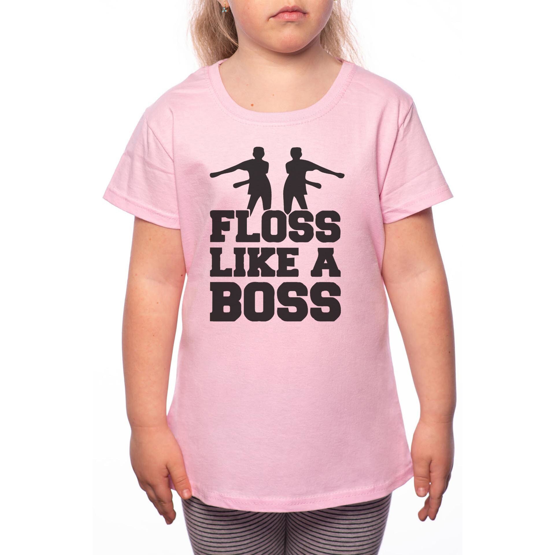 Tricou Fetita, Floss Like a Boss, 100% Bumbac, Roz, P67