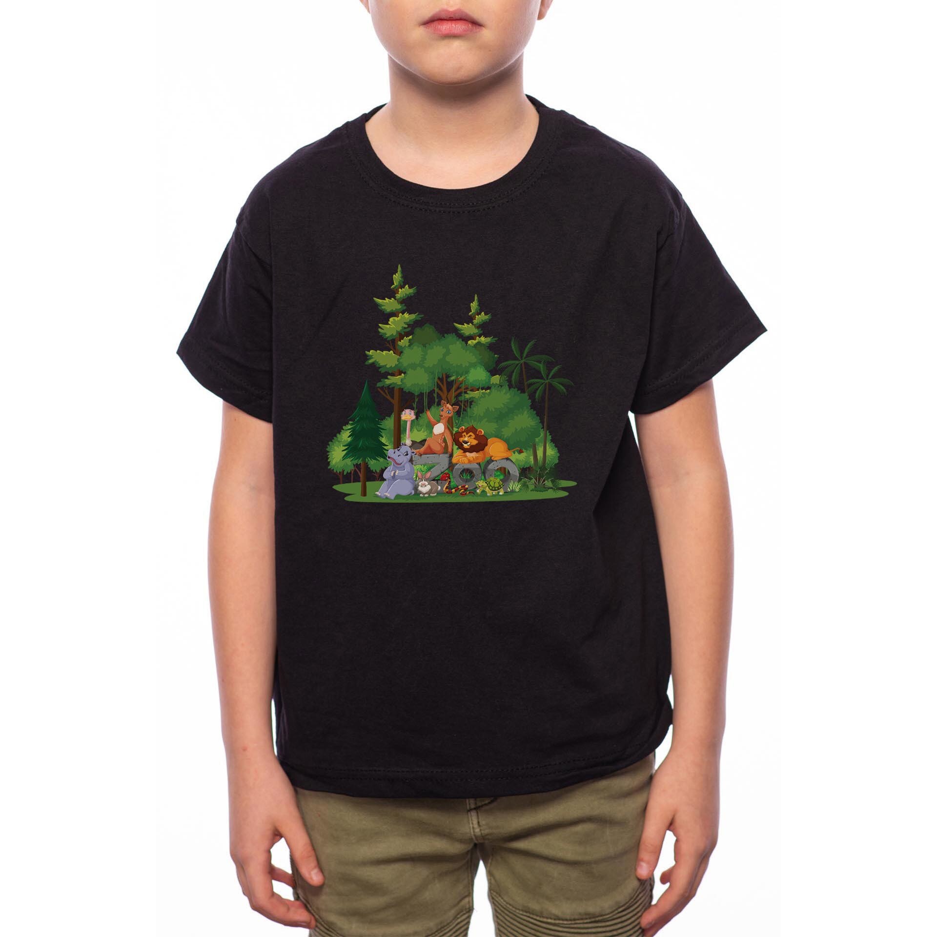 Tricou Baiat, Zoo, 100% Bumbac, Negru, B82