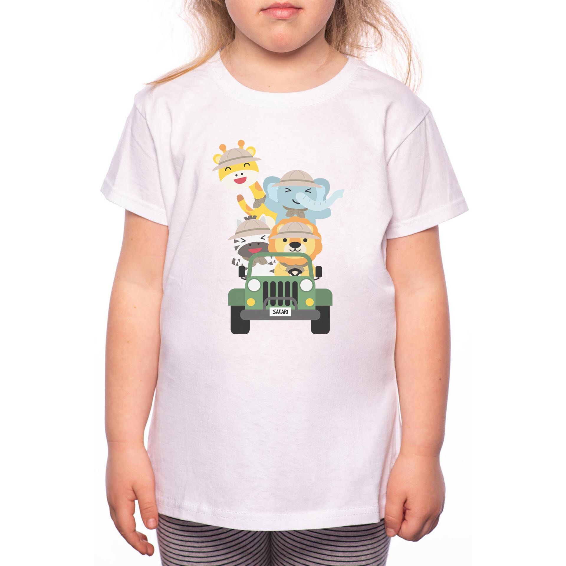 Tricou Fetita, Safari, 100% Bumbac, Alb, W83