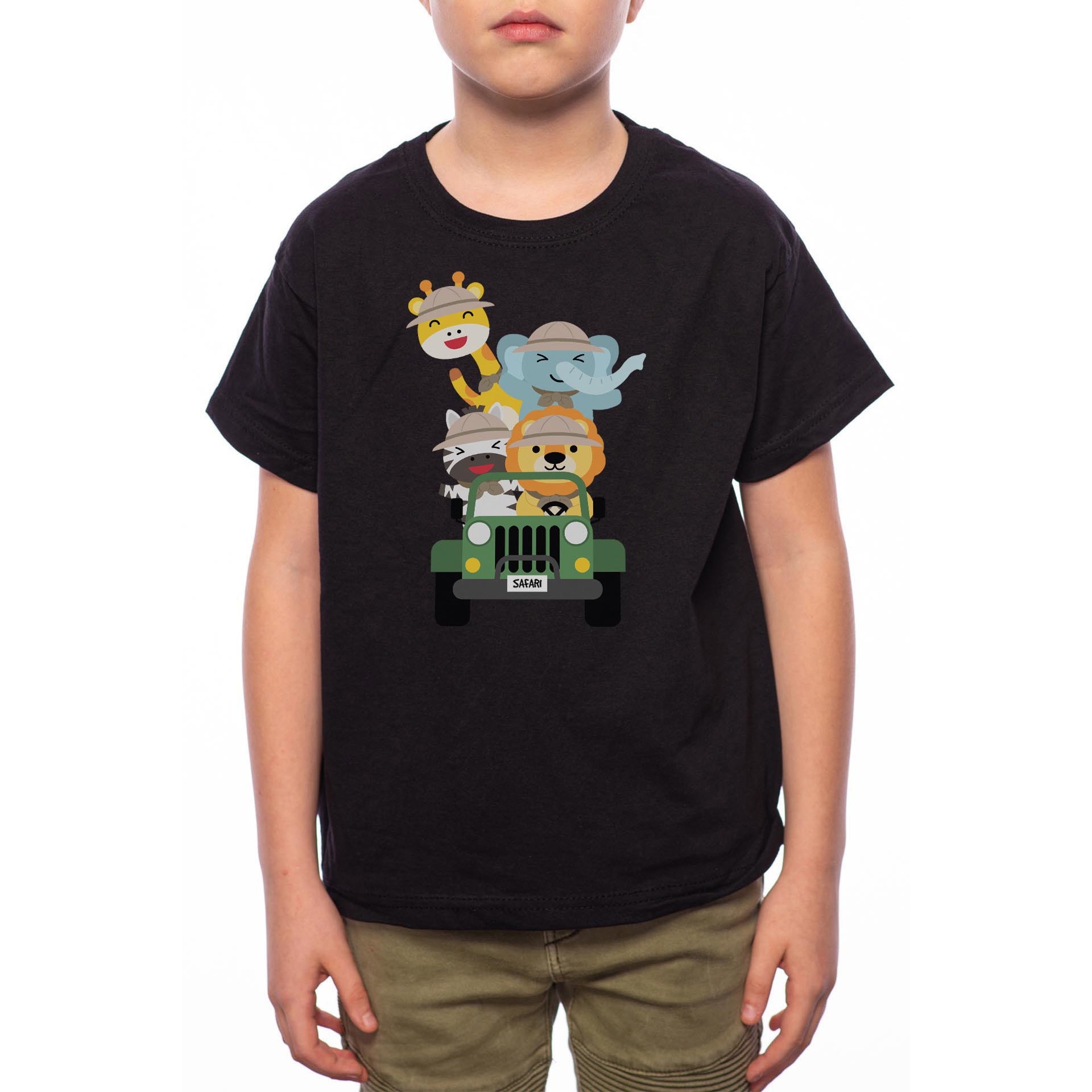 Tricou Baiat, Safari, 100% Bumbac, Negru, B83