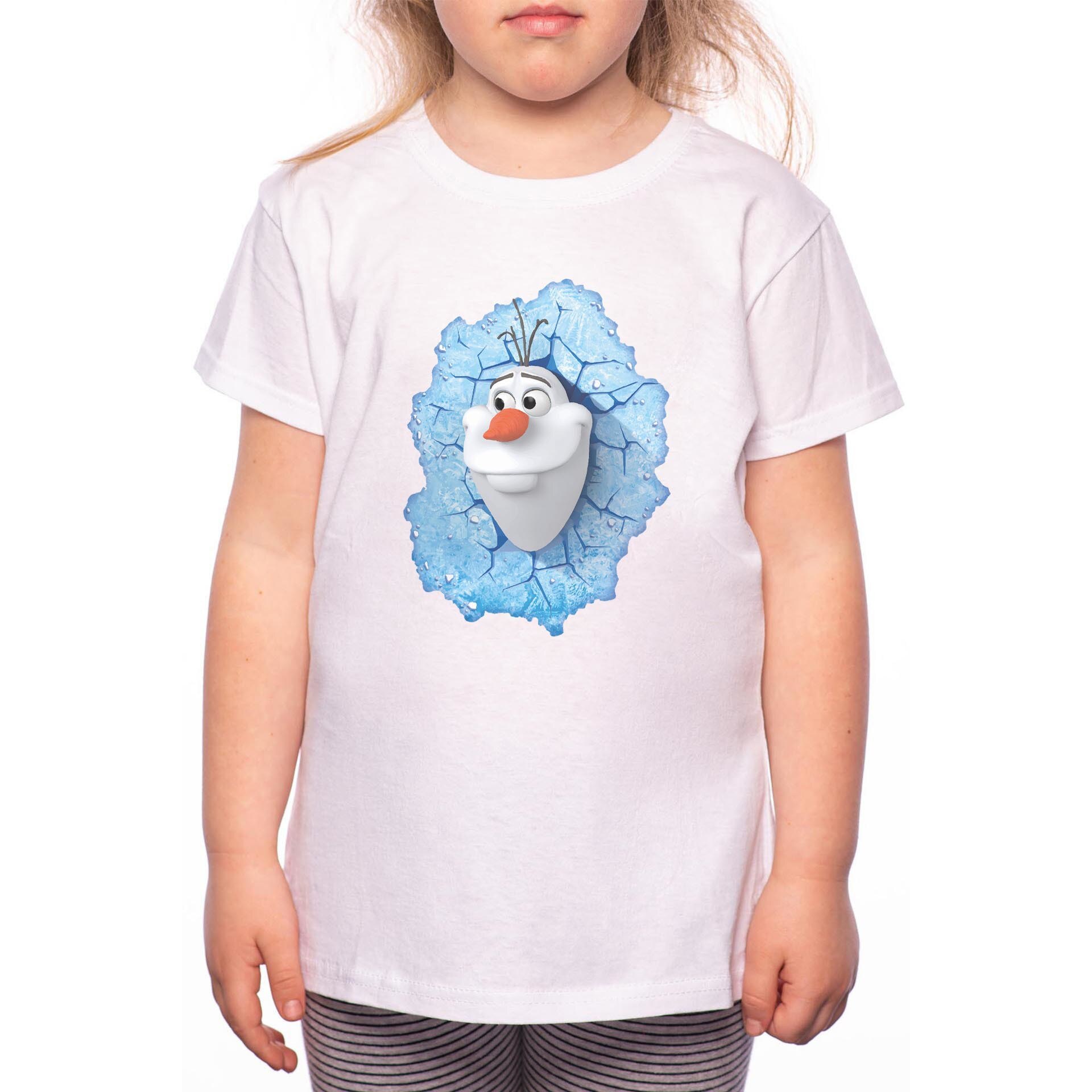 Tricou Fetita, Olaf, 100% Bumbac, Alb, W90