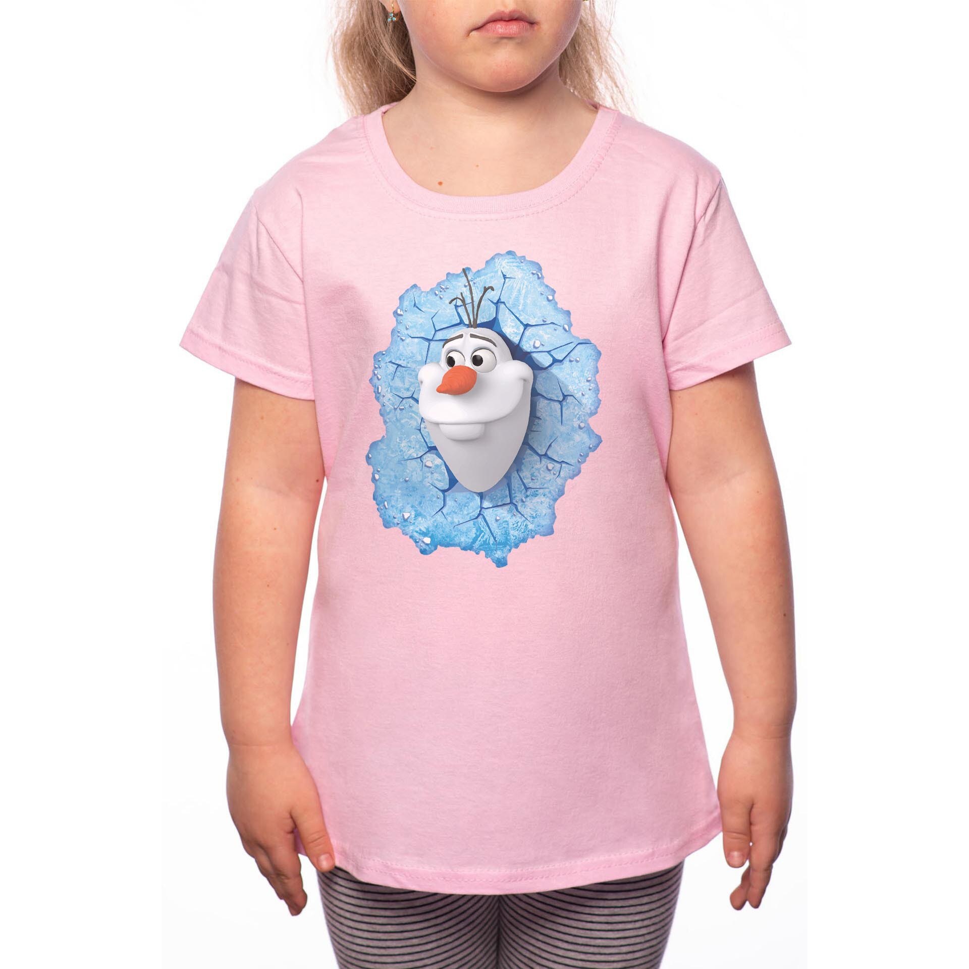 Tricou Fetita, Olaf, 100% Bumbac, Roz, P90