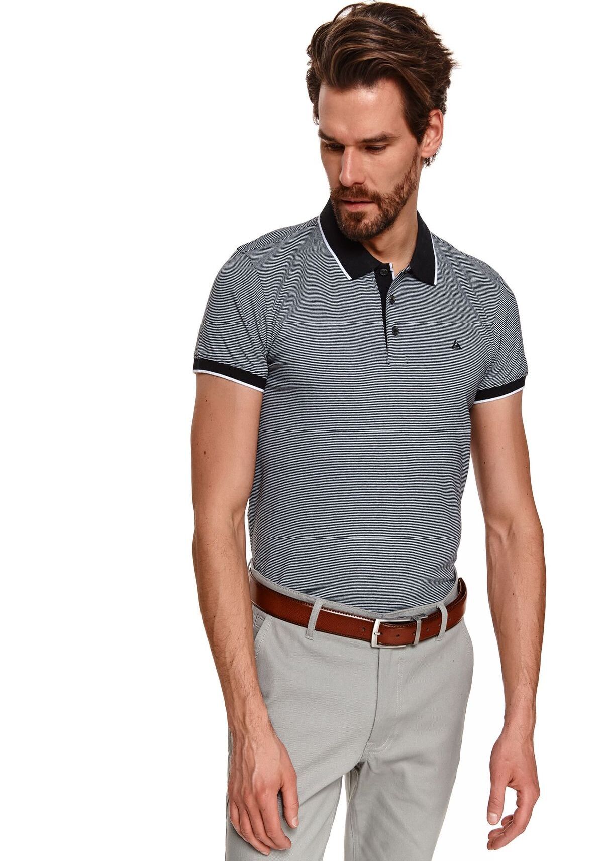 Tricou polo pentru barbati, TOP SECRET, SKP0545, Albastru inchis
