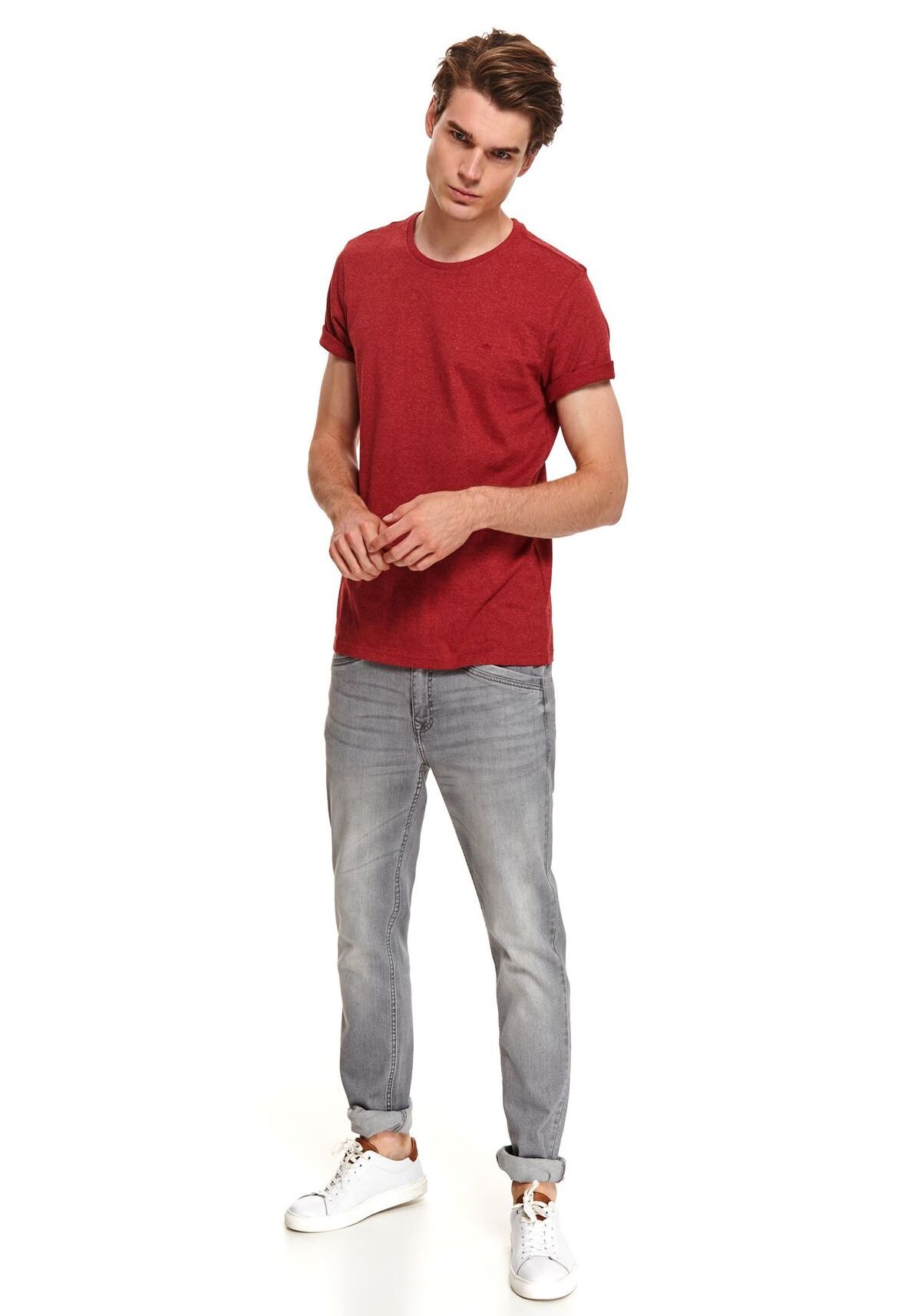 Tricou pentru barbati, TOP SECRET, SPO4836, Rosu