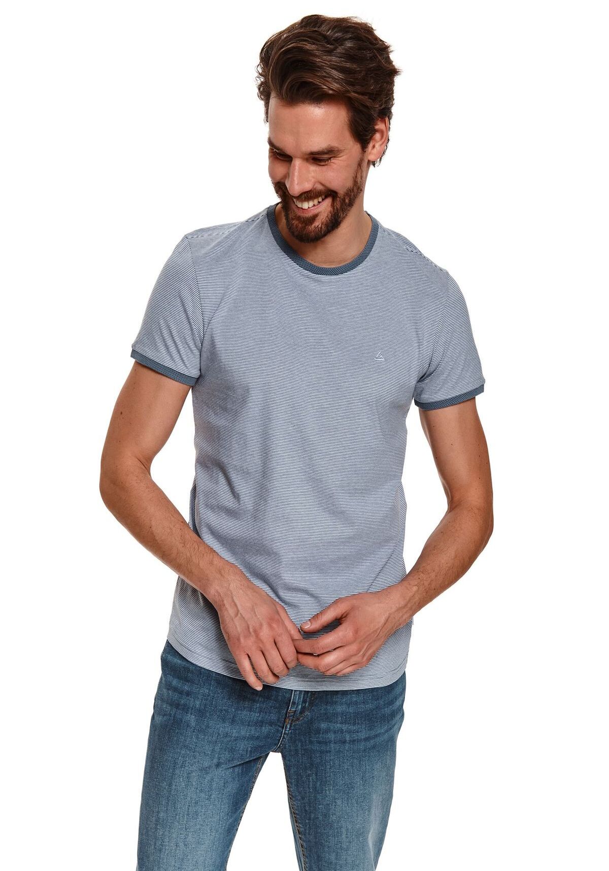 Tricou cu maneci scurte pentru barbati, TOP SECRET, SPO4989, Albastru