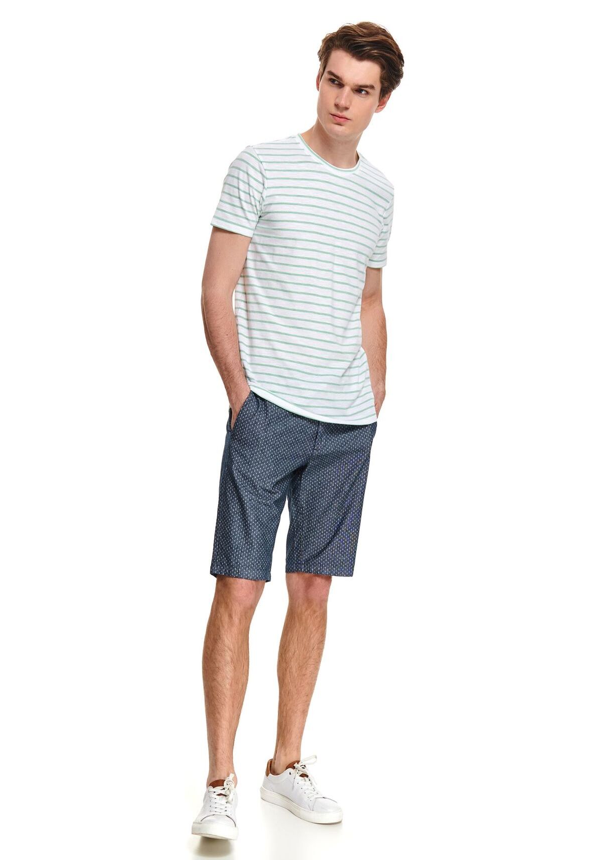 Tricou cu maneci scurte pentru barbati, TOP SECRET, SPO4603, Alb
