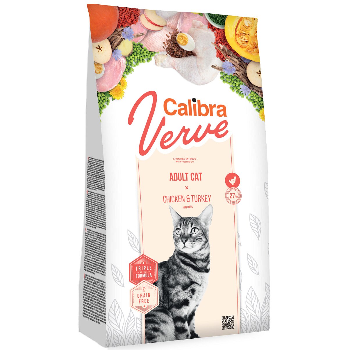 Hrana uscata pentru pisici Calibra Verve Grain Free Adult, Chicken & Turkey, 750g