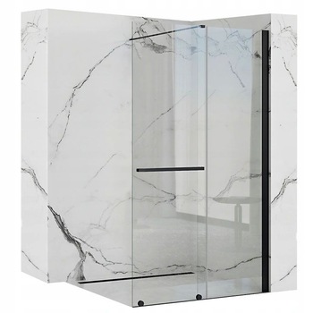 Paravan dus 120 cm Rea Cortis Black , sticla securizata 6 mm Paravan dus 120 cm Rea Cortis Black , sticla securizata 6 mm