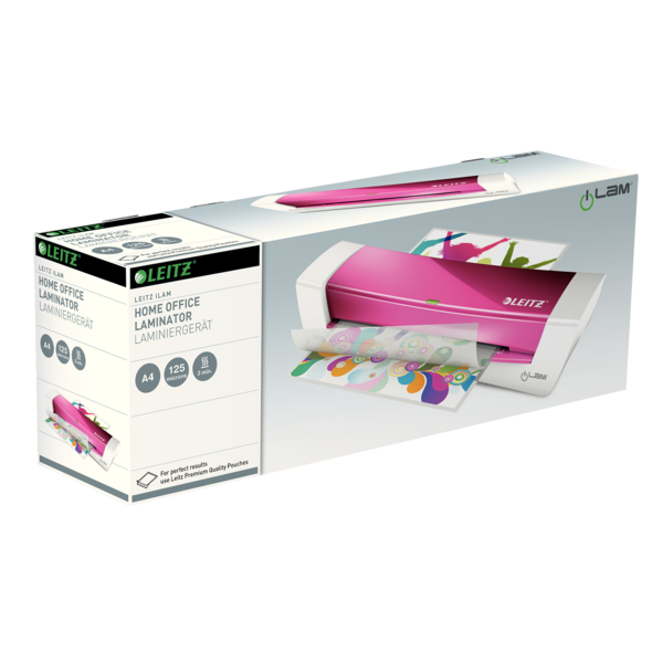 Laminator Leitz iLAM Home kit roz Office, A4, folii inclus, laminare