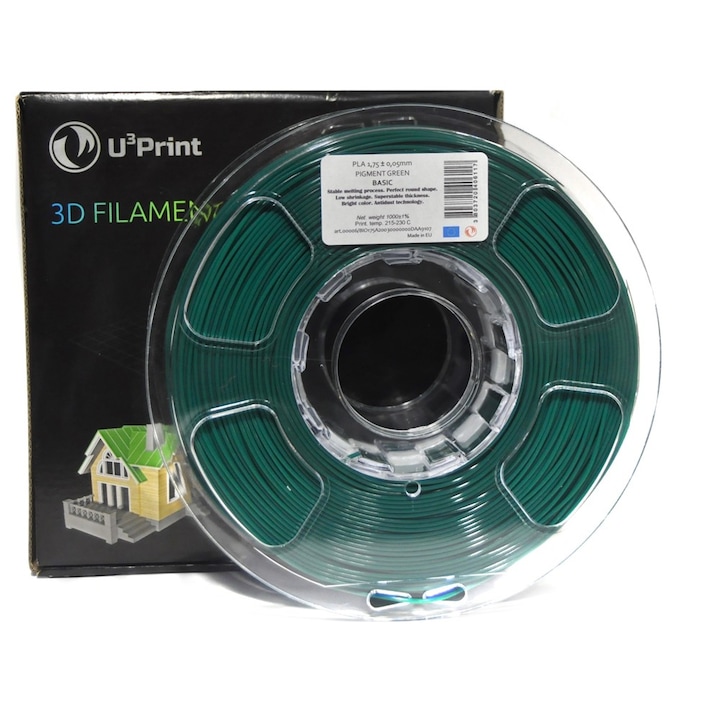 Консуматив U3Print за 3D принтер, ABS basic, 1.75 мм, 1кг, Тъмно зелен