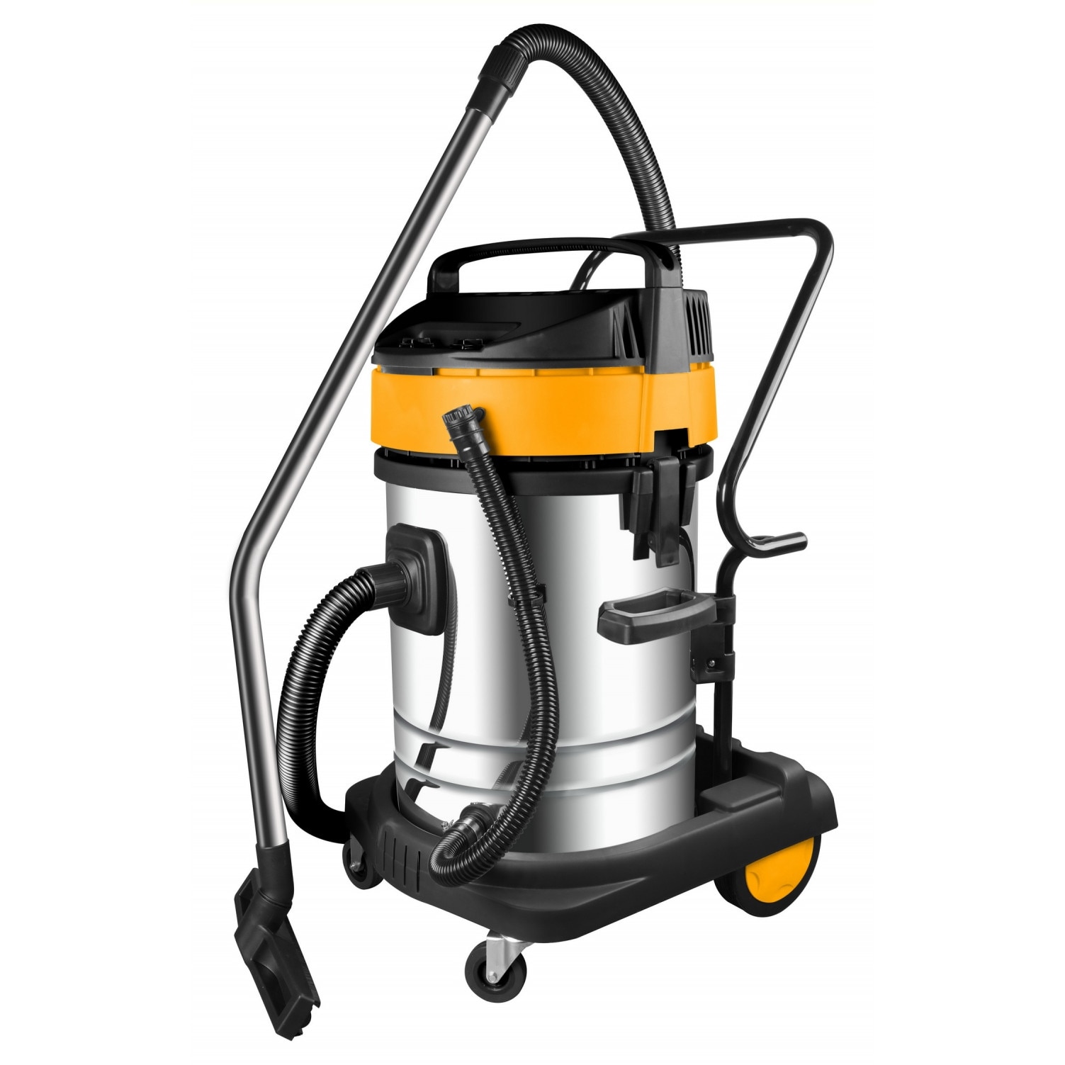 Aspirator industrial TOLSEN FX Force Xpress 2x1000W, 70L, Motor cupru, Otel inoxidabil, Umed si uscat, Presiune 18KPa, Debit 3m³/min, Furtun 2.5m, Tuburi metalice, Perii multiple, Filtru HEPA, CE
