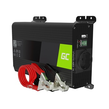 Invertor de tensiune PRO 300W/600W 12V la 230V Volt USB DC AC Unda sinusoidala pura Green Cell Invertor de tensiune PRO 300W/600W 12V la 230V Volt USB DC AC Unda sinusoidala pura Green Cell