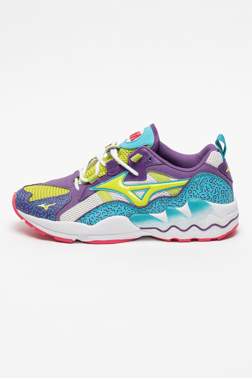 Mizuno, Pantofi sport de material textil si piele Wave Rider Fresh 90's