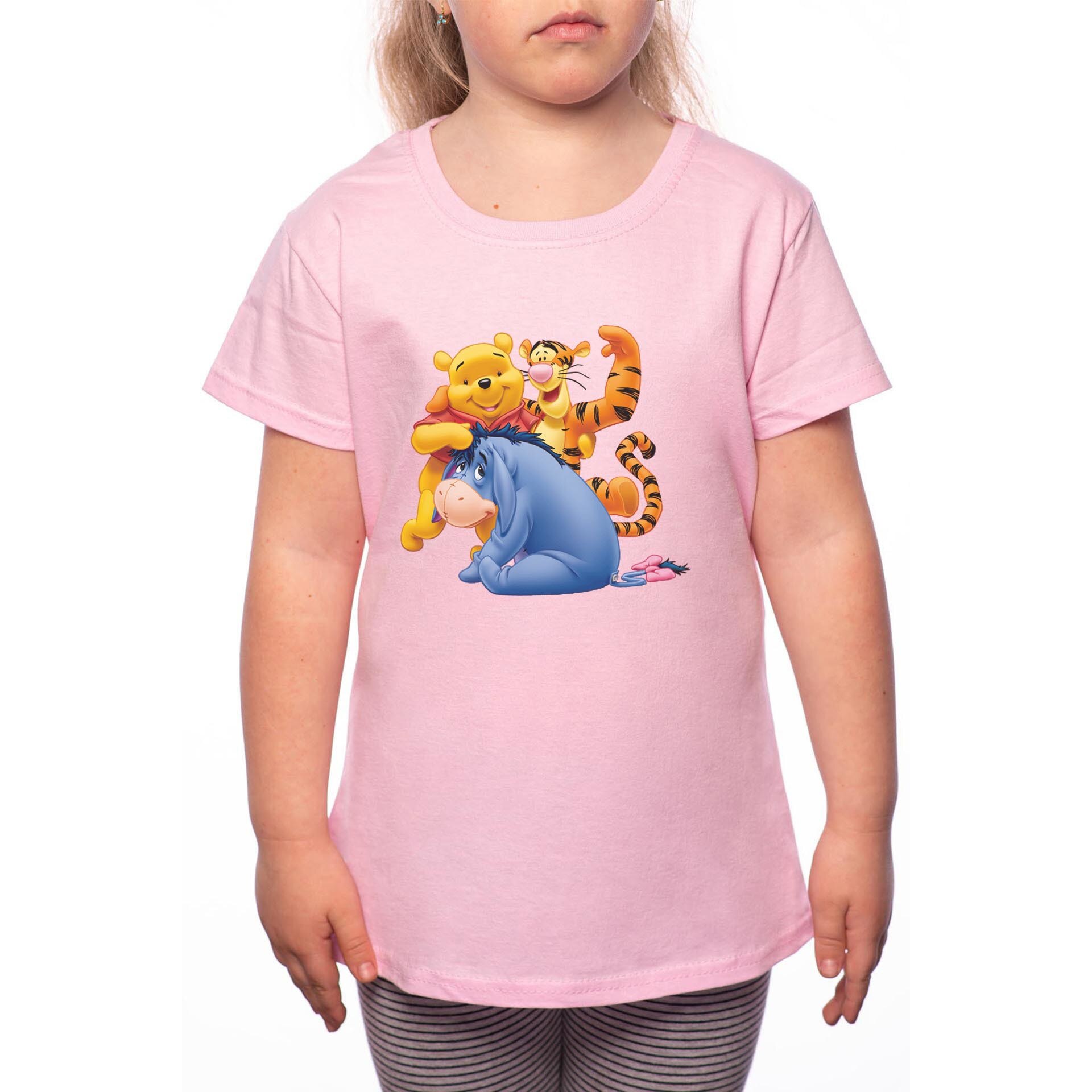 Tricou Fetita, Winnie The Pooh, 100% Bumbac, Roz, P94