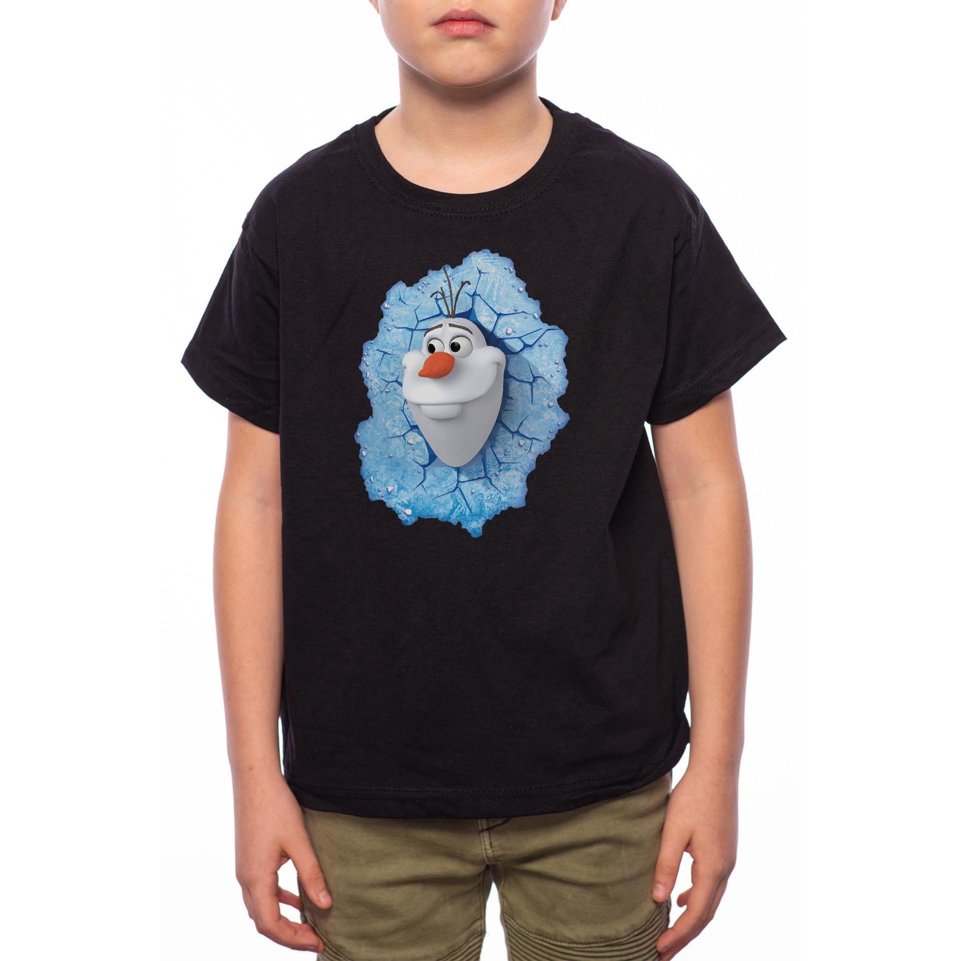 Tricou Baiat, Olaf, 100% Bumbac, Negru, B90