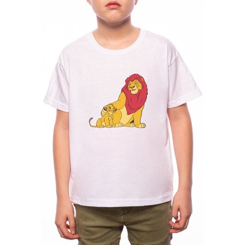 Tricou Baiat, Lion King, 100% Bumbac, Alb, W96 Tricou Baiat, Lion King, 100% Bumbac, Alb, W96