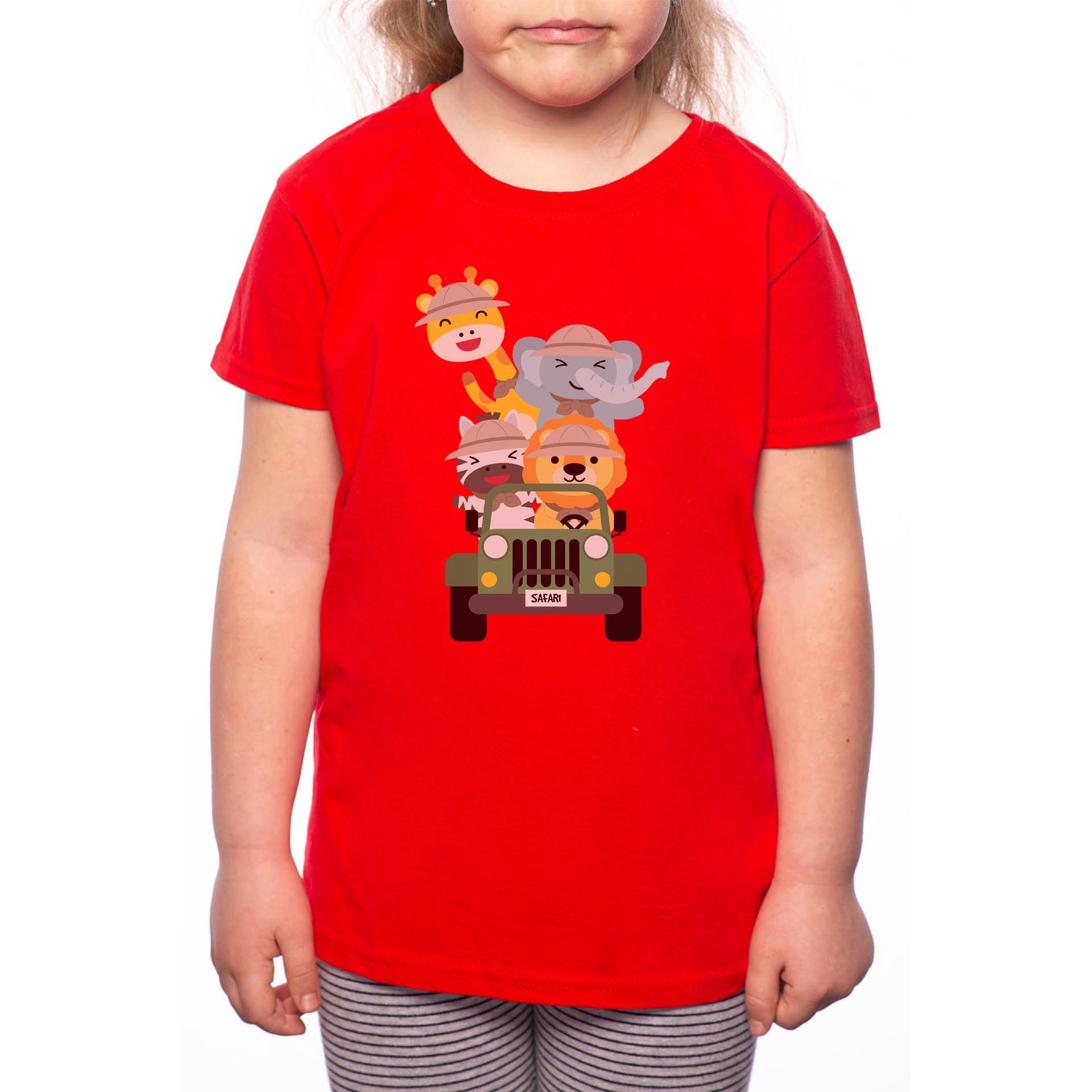 Tricou Fetita, Safari, 100% Bumbac, Rosu, R83