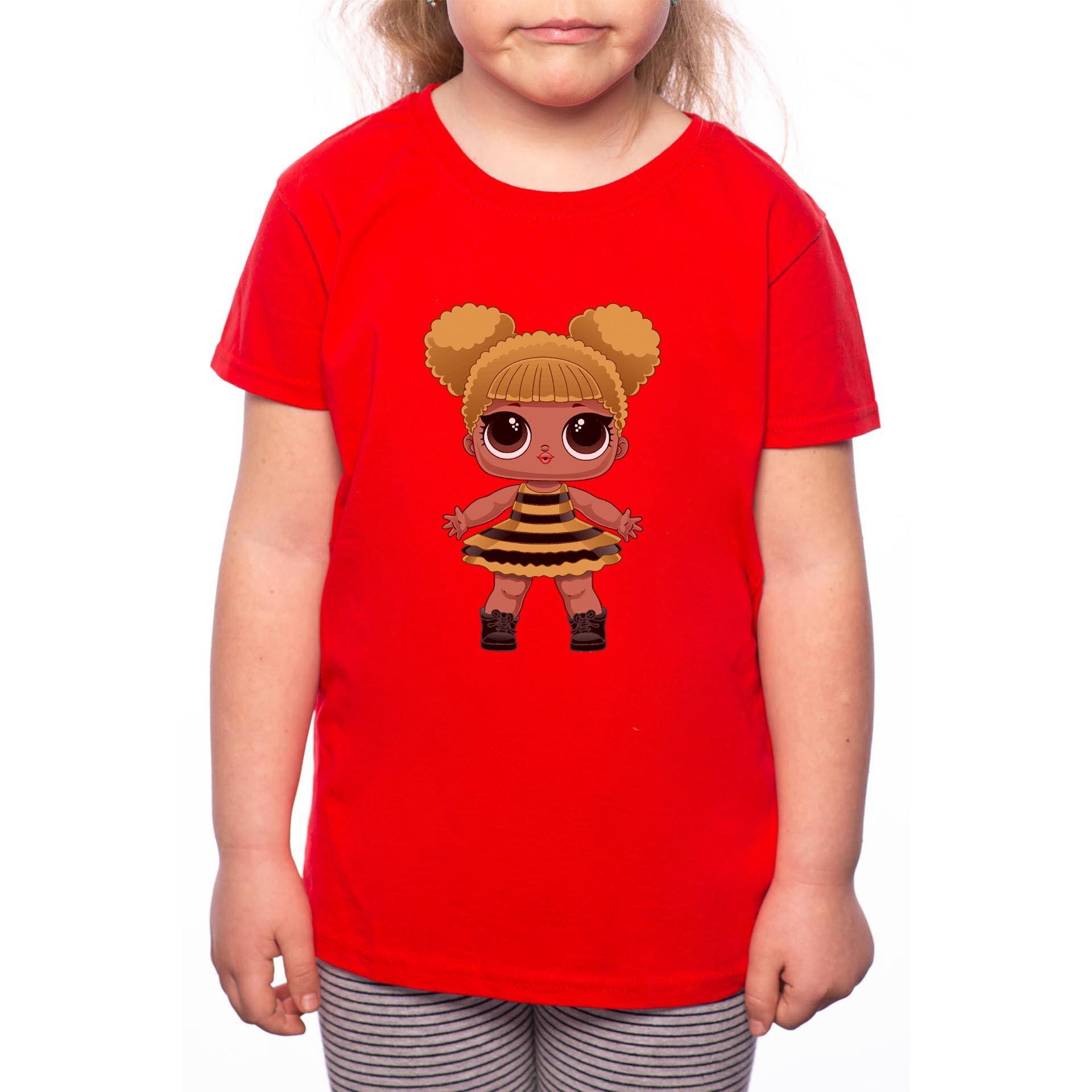 Tricou Fetita, LOL Doll, 100% Bumbac, Rosu, R49