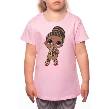 Tricou Fetita, LOL Doll, 100% Bumbac, Roz, P50 Tricou Fetita, LOL Doll, 100% Bumbac, Roz, P50