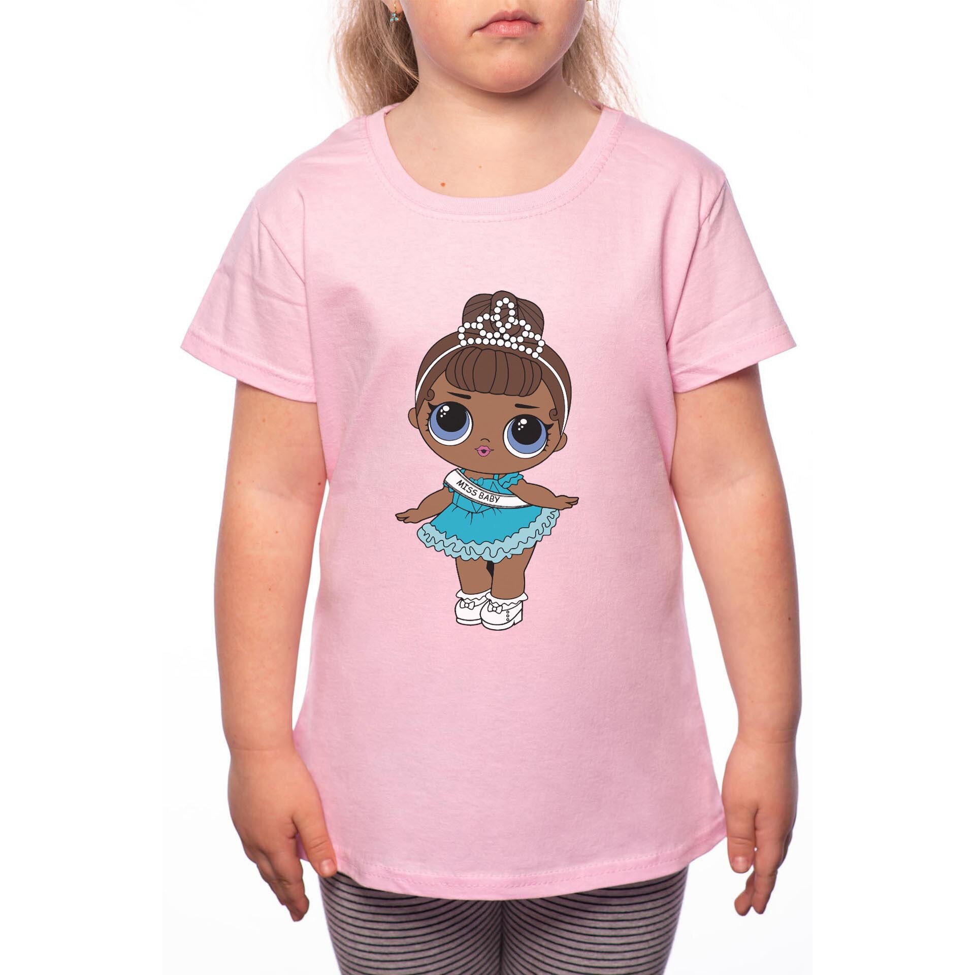 Tricou Fetita, LOL Doll, 100% Bumbac, Roz, P48