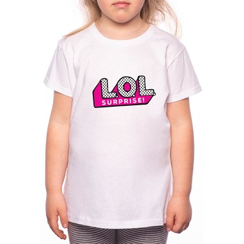 Tricou Fetita, LOL Surprise, 100% Bumbac, Alb, W51 Tricou Fetita, LOL Surprise, 100% Bumbac, Alb, W51