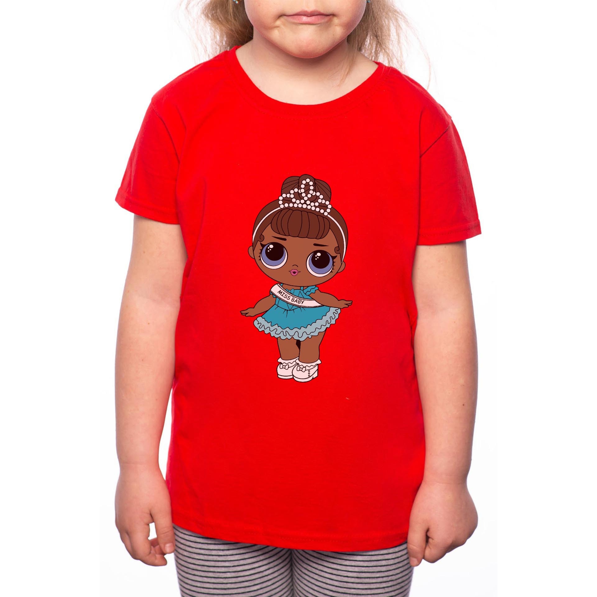 Tricou Fetita, LOL Doll, 100% Bumbac, Rosu, R48