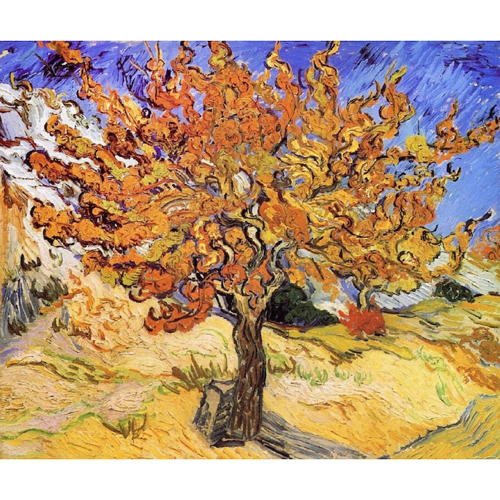 Vászonkép Printly, reprodukció Van Gogh, Mulberry tree, csók 70x50 cm