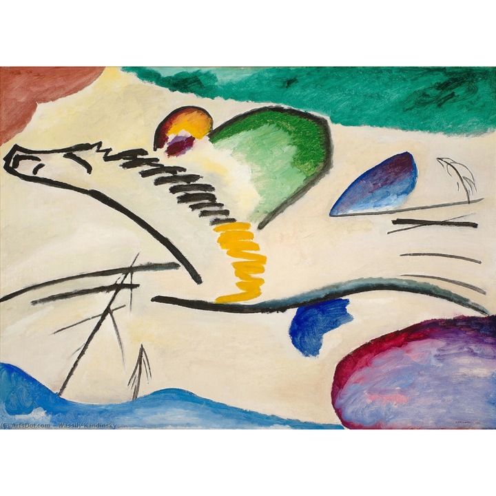 Vászonkép Printly, reprodukció Kandinsky, Lyrical theme, 70x50 cm