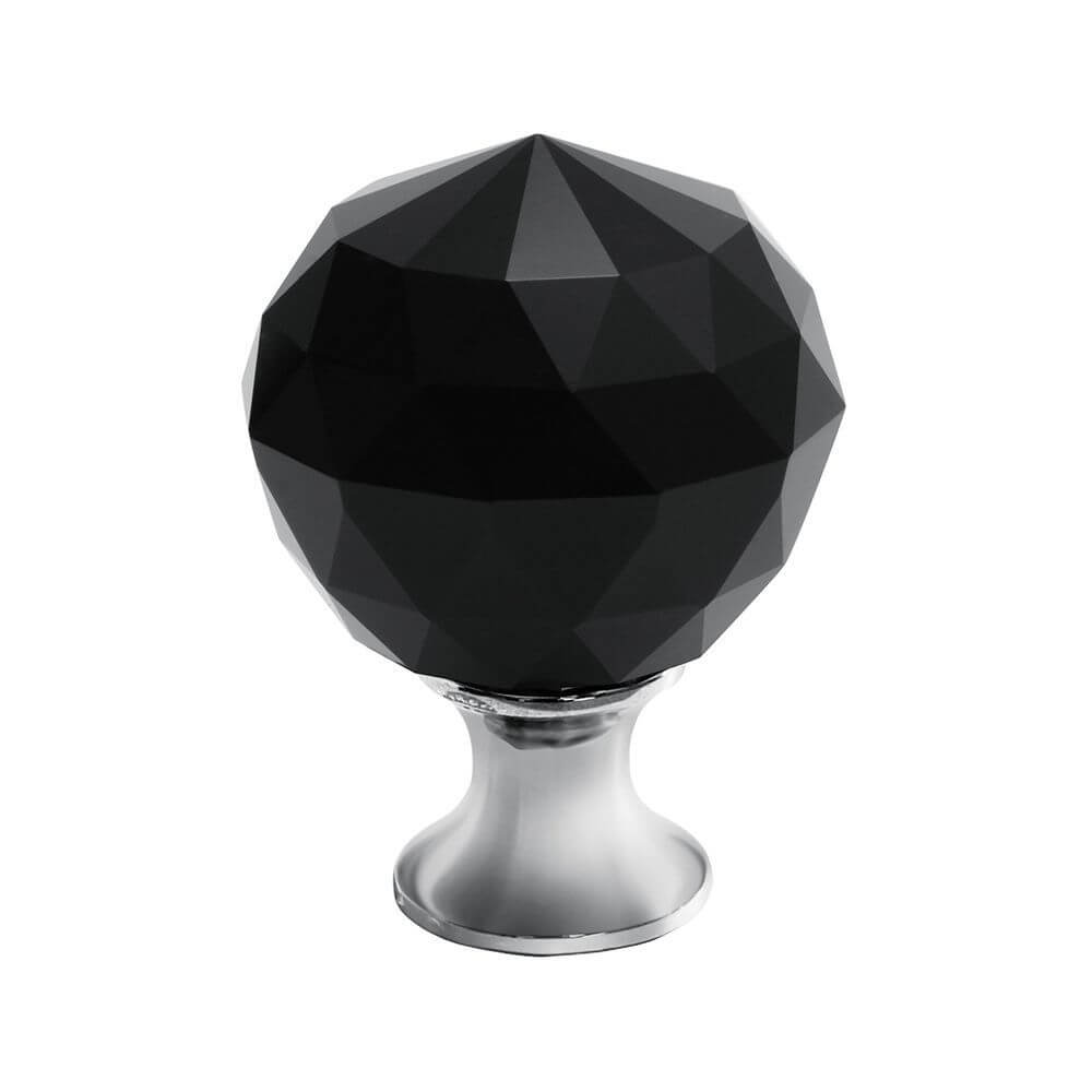 Buton mobilier Crystal Palace 30x44 mm, negru crom