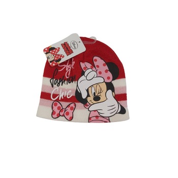 Caciula Minnie Mouse Fashion Chic 7412, Alb/Rosu