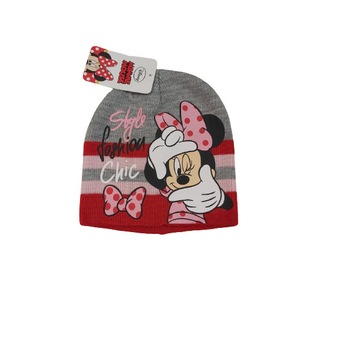 Caciula Minnie Mouse Fashion Chic 7412, Gri/Rosu Caciula Minnie Mouse Fashion Chic 7412, Gri/Rosu