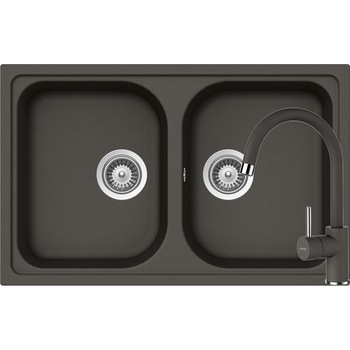 Kit chiuveta Schock Viola N-200S 790 x 500 mm si baterie Schock Plutos Asphalt Cristalite Kit chiuveta Schock Viola N-200S 790 x 500 mm si baterie Schock Plutos Asphalt Cristalite