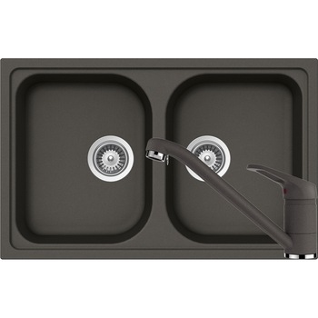 Kit chiuveta Schock Viola N-200S 790 x 500 mm si baterie Schock Cosmo Asphalt Cristalite Kit chiuveta Schock Viola N-200S 790 x 500 mm si baterie Schock Cosmo Asphalt Cristalite