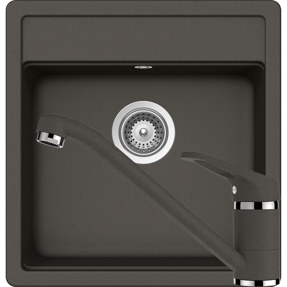 Kit chiuveta Schock Nemo N-100S 490 x 510 mm si baterie Schock Cosmo Asphalt Cristalite