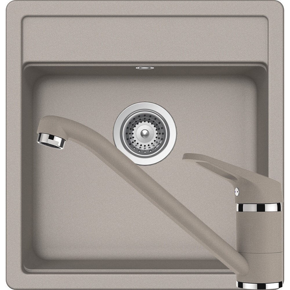 Kit chiuveta Schock Nemo N-100S 490 x 510 mm si baterie Schock Cosmo Beton Cristalite