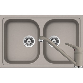 Kit chiuveta Schock Viola N-200S 790 x 500 mm si baterie Schock Cosmo Beton Cristalite Kit chiuveta Schock Viola N-200S 790 x 500 mm si baterie Schock Cosmo Beton Cristalite