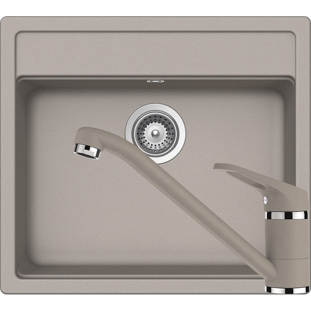 Kit chiuveta Schock Nemo N-100 570 x 510 mm si baterie Schock Cosmo Beton Cristalite