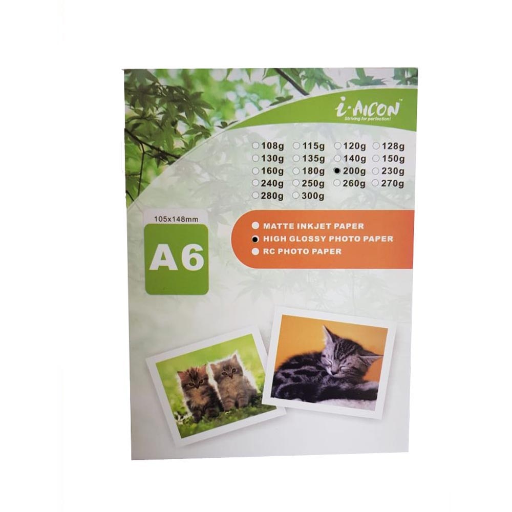 Set 20 Hartii Foto Glossy A6 i-Aicon, 200 g/m2