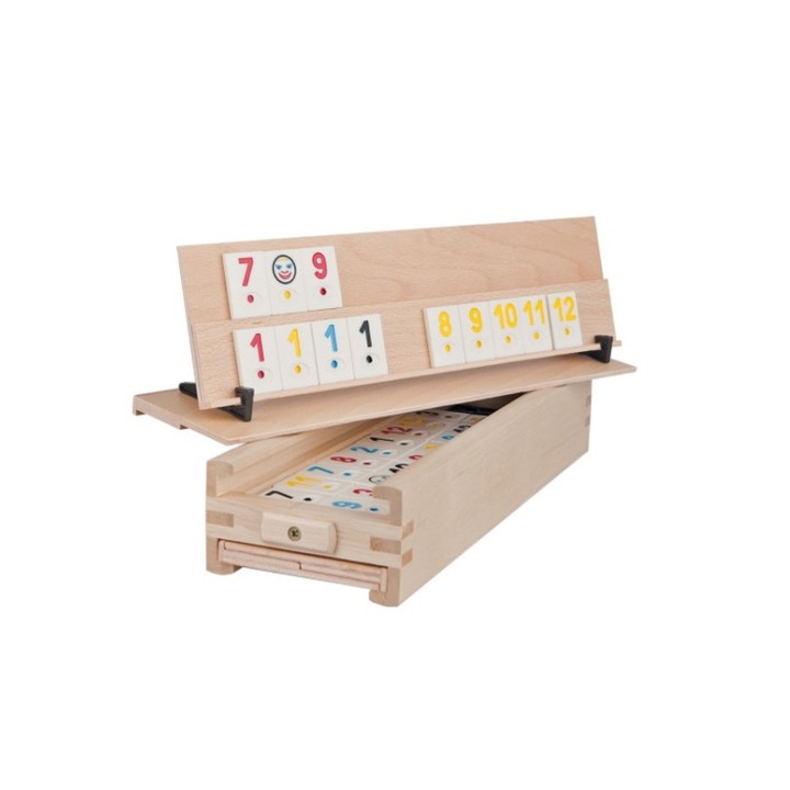 SIKS römi társasjáték táblával és kiegészítőkkel fából