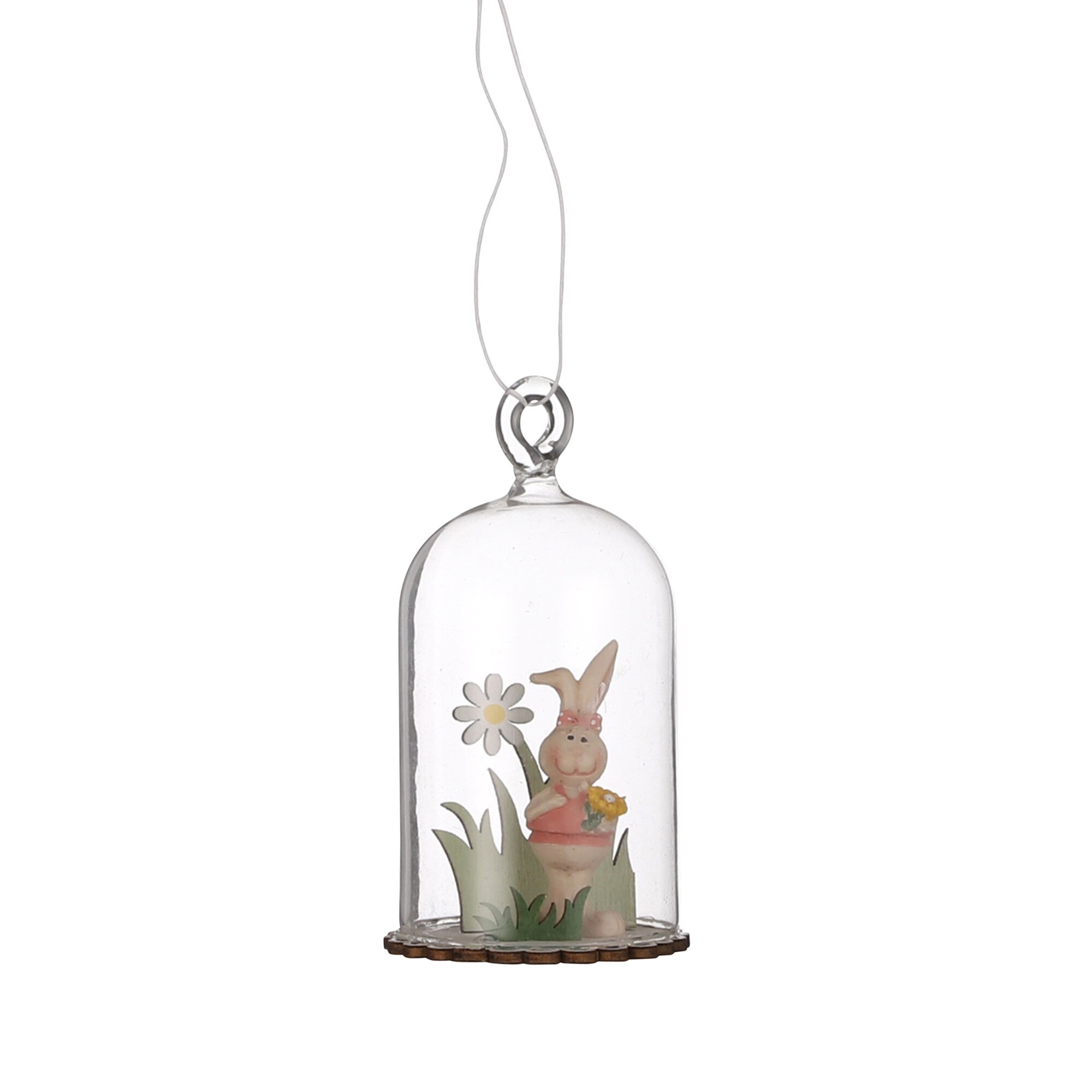 Ornament de agatat iepuras, 10,5x7 cm