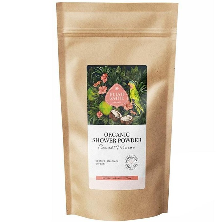 Tusfürdőpor kókusz és hibiszkusz bio utántöltővel 250 gramm Eliah Sahil