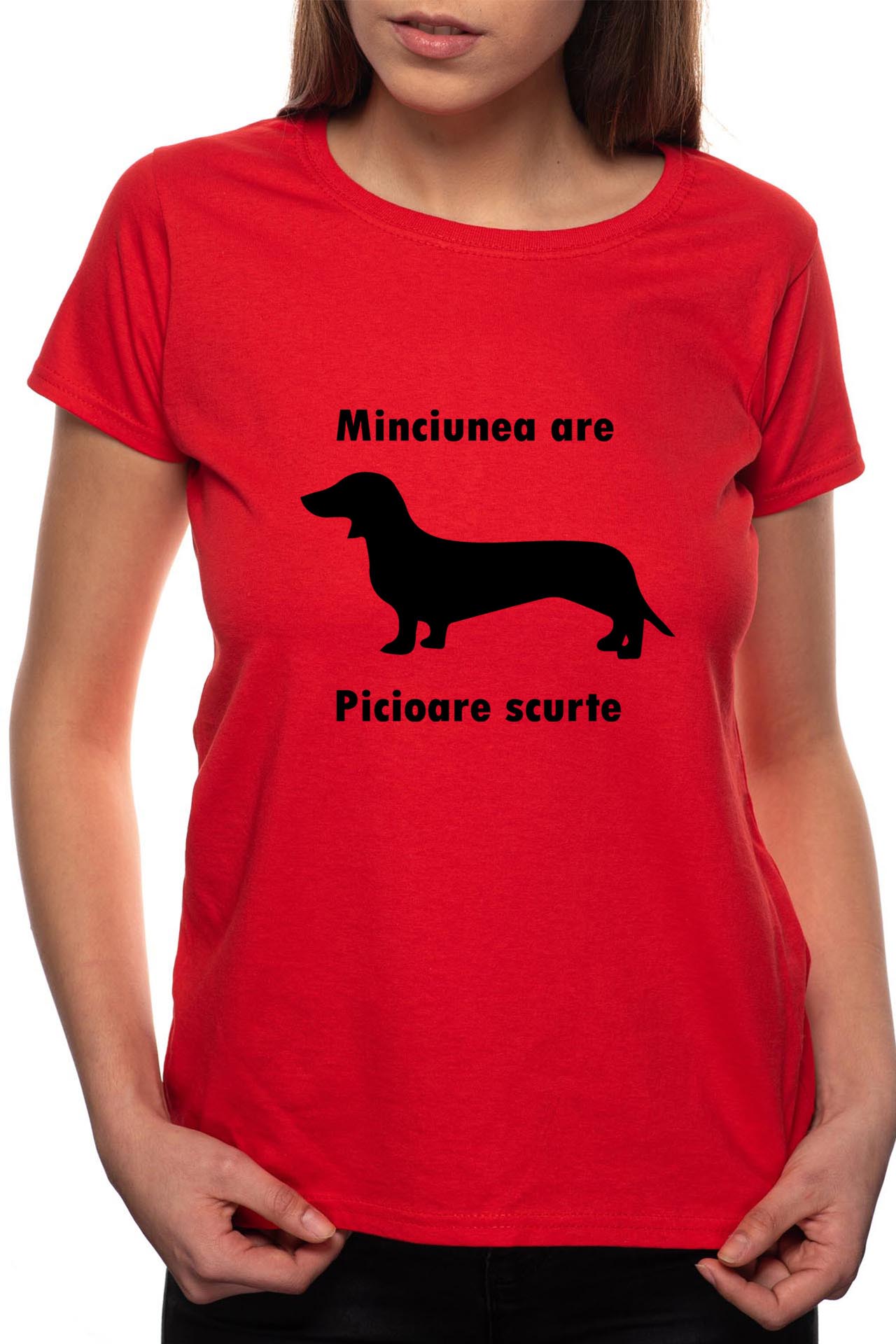 Tricou dama, Picoare Scurte, 100% Bumbac, R73, Rosu