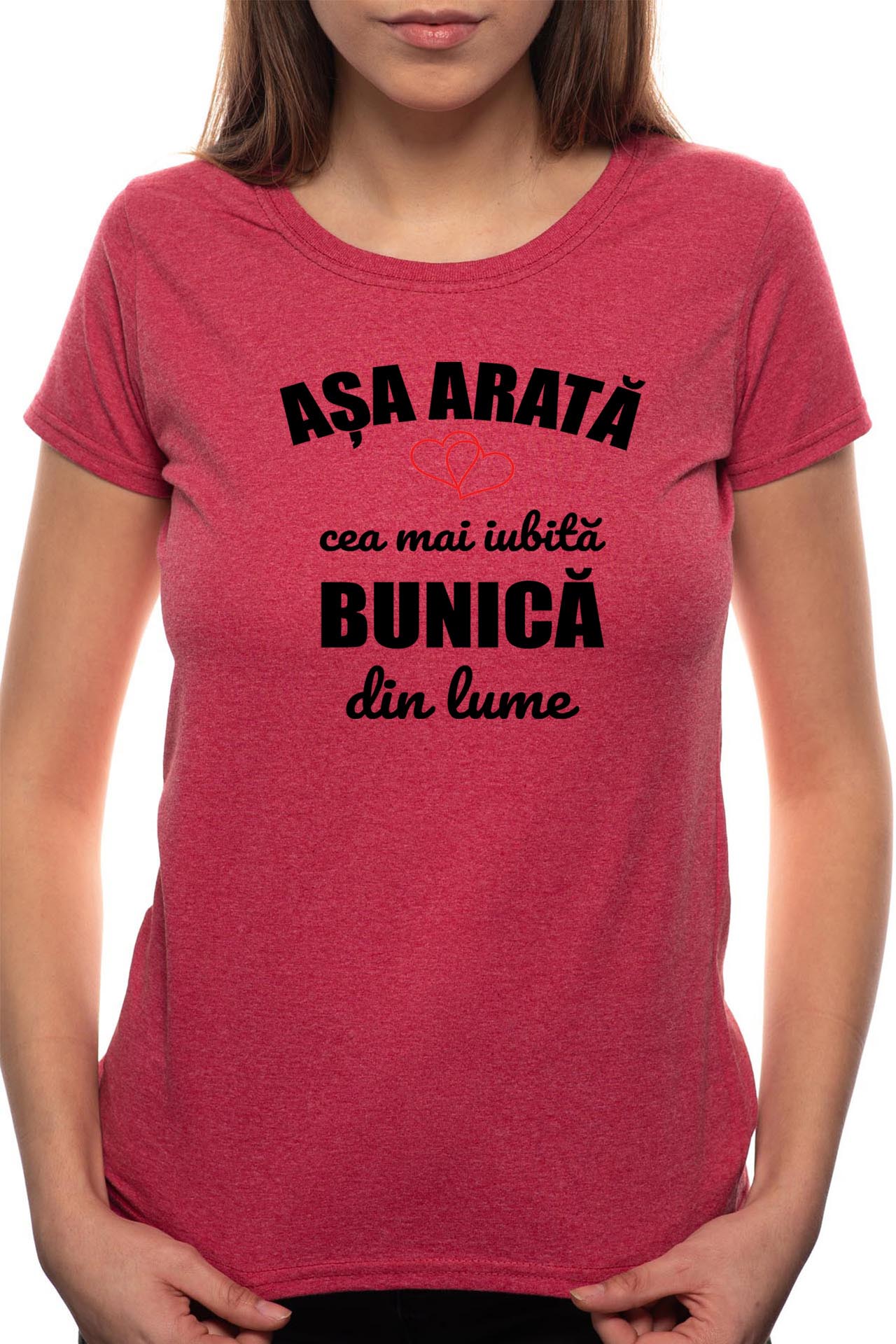 Tricou dama, Cea Mai Iubita Bunica, 100% Bumbac, BR76, Bordeaux Red